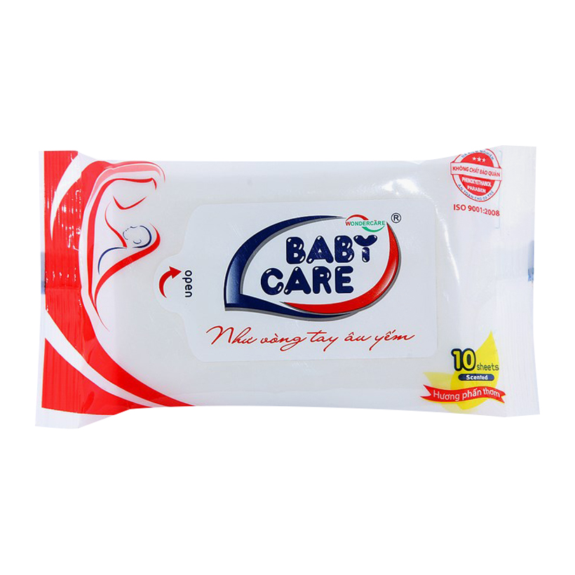 Khăn Ướt Baby Care Hương Phấn Thơm - 10 Miếng