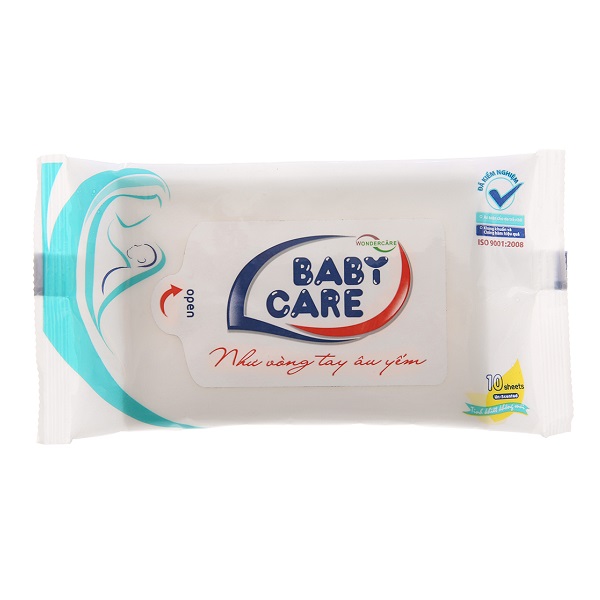 Khăn Ướt Baby Care Không Mùi - 10 Miếng