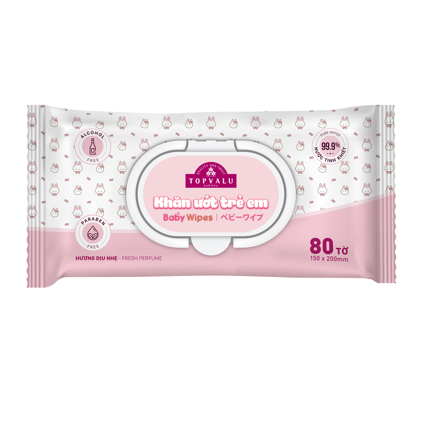 Khăn Ướt Trẻ Em Topvalu Có Hương - 80 Tờ