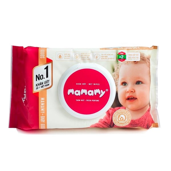 Khăn Ướt Mamamy Có Mùi 100 Tờ