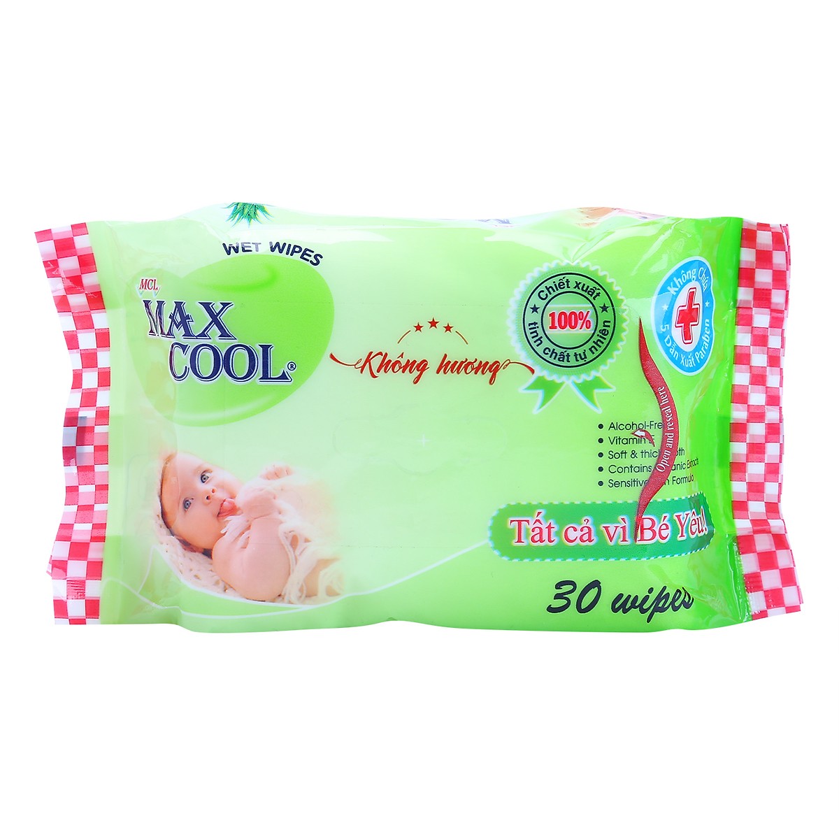 Khăn Uớt Không Hương Max Cool - 30 Tờ
