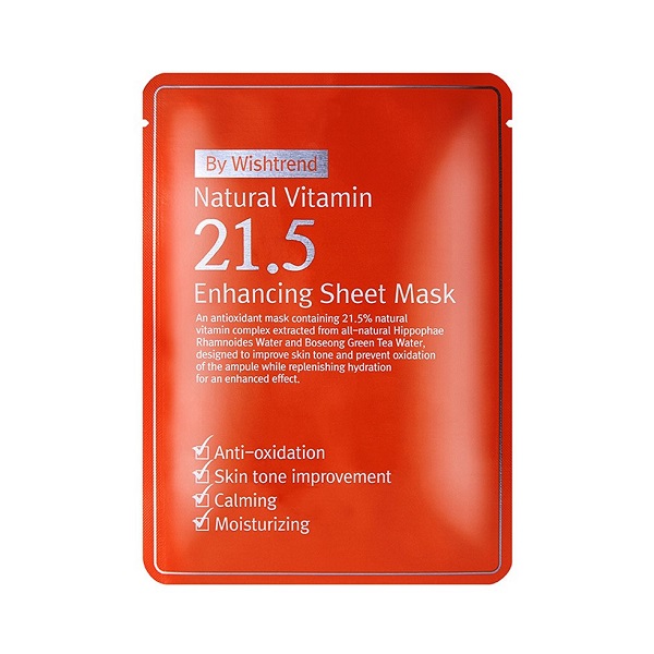 Mặt Nạ Giấy Làm Sáng Da Vitamin C By Wishtrend Natural Vitamin 21.5 Enhancing 23Ml (Store 5871, 5873)