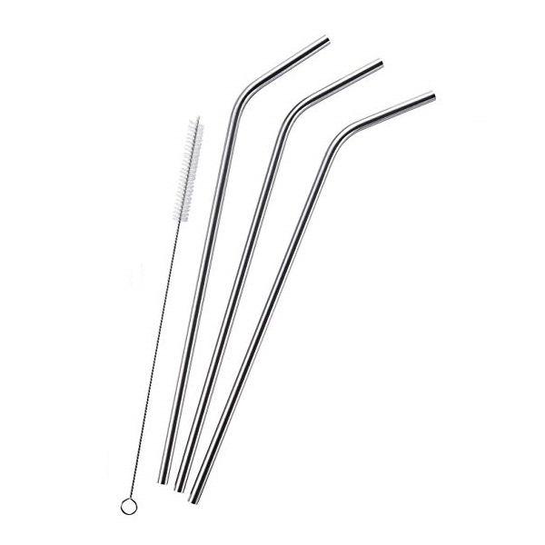 Lô 3 Ống Hút Inox Nghiêng Và 1 Cọ Vệ Sinh