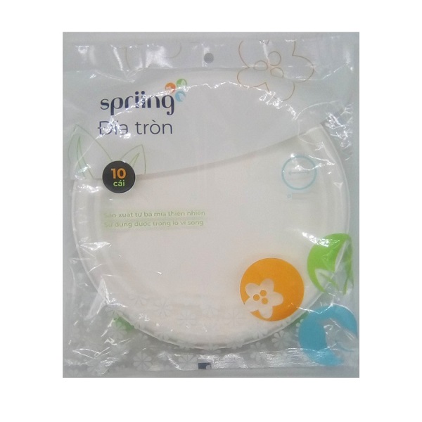 Lô 10 Đĩa Tròn Bã Mía Spriing 18Cm
