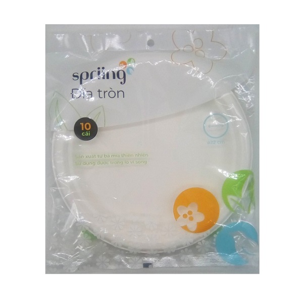Lô 10 Đĩa Tròn Bã Mía Spriing 22Cm