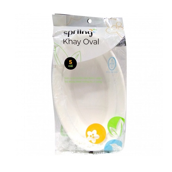 Lô 5 Khay Oval Bã Mía Spriing 23 X 14Cm