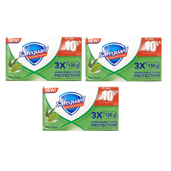 Lốc 3 Xà Bông Tắm Diệt Khuẩn Safeguard Xanh (135G)
