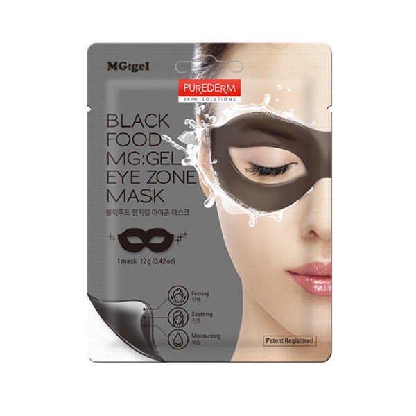 Mặt Nạ Dưỡng Ẩm Vùng Mắt Purederm Black Food Mg:gel Eye Zone Mask (12G)