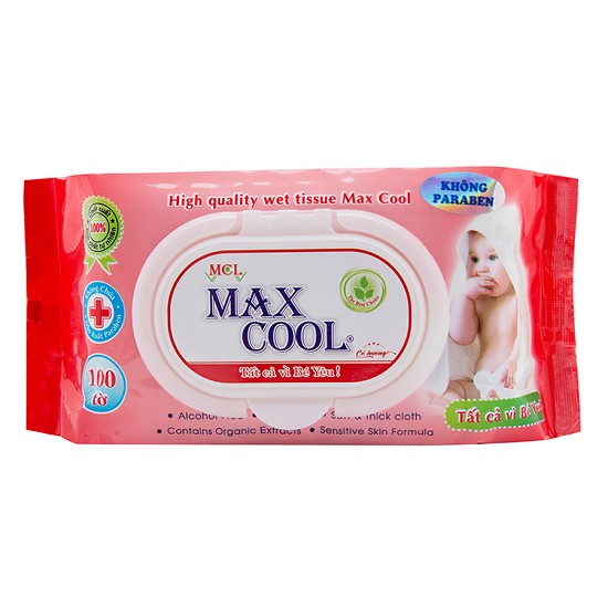 Khăn Uớt Có Hương Max Cool - 100 Tờ