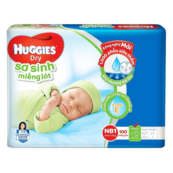 Miếng Lót Huggies Newborn 1 - 100 Miếng
