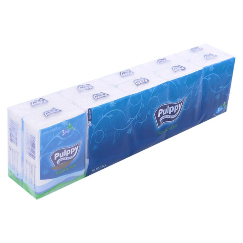Khăn Giấy Lụa Bỏ Túi Pulppy Compact - Lốc 10 Gói