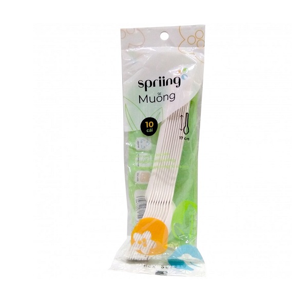 Muỗng Nhựa Spriing Dùng 1 Lần - Lốc 10 Cái