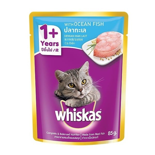 Thức Ăn Cho Mèo Lớn Vị Cá Biển Whiskas Túi 85G