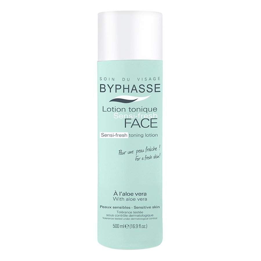 Nước Hoa Hồng Da Nhạy Cảm Chiết Xuất Lô Hội Byphasse Sensi - Fresh Toning Lotion With Aloe Vera Sensitive Skin 500Ml
