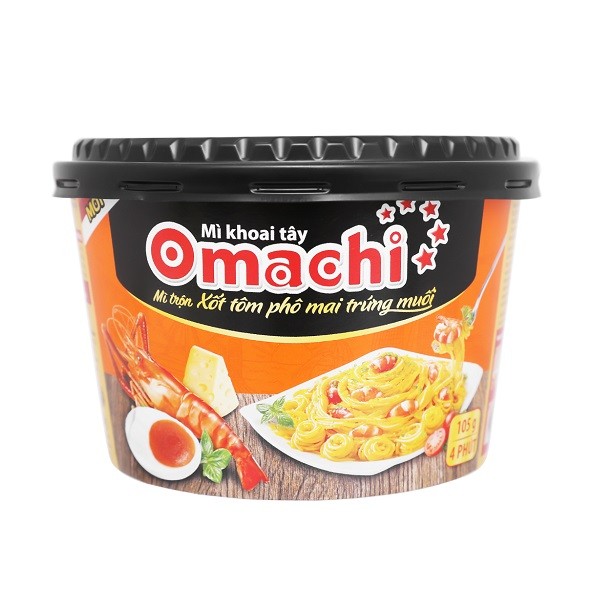 Mì Omachi Trộn Xốt Tôm Phô Mai Trứng Muối Hộp 105G