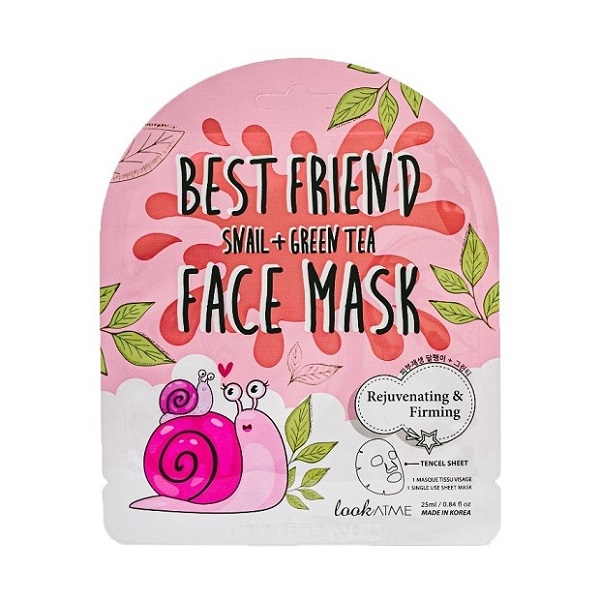Mặt Nạ Ốc Sên + Trà Xanh Lookatme Best Friend Snail + Green Tea Face Mask 25Ml