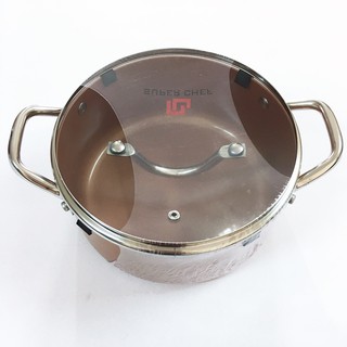 Nồi Nắp Kính Super Chef Tráng Men Đáy Từ 24Cm