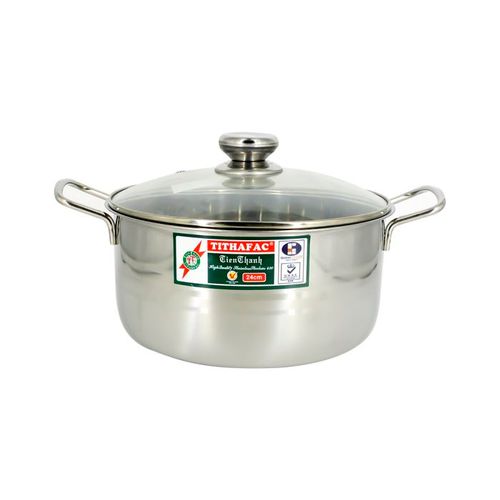 Nồi Inox430 Nắp Kính Tithafac 20Cm