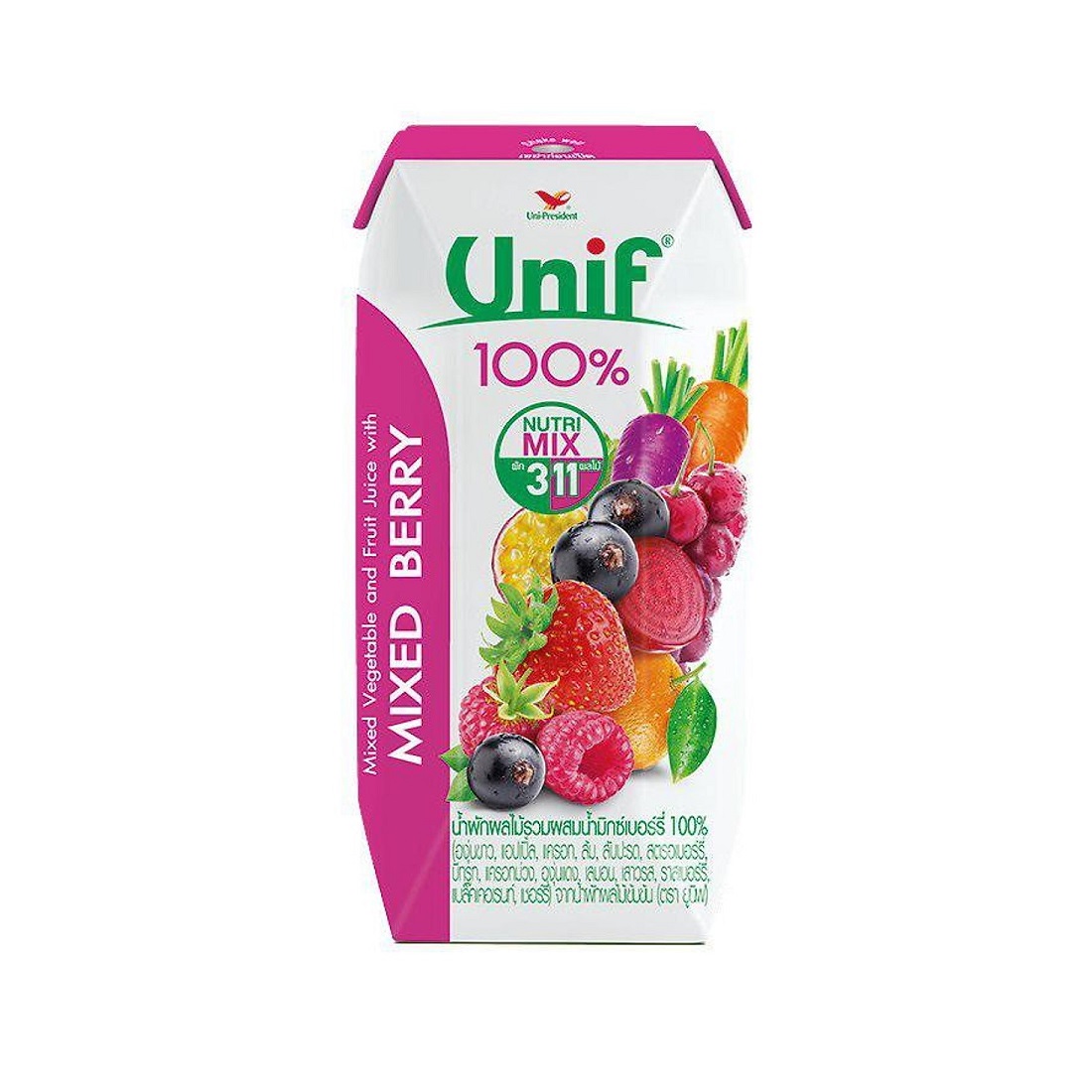 Nước Ép Rau Củ & Trái Berry Unif - Hộp 200Ml