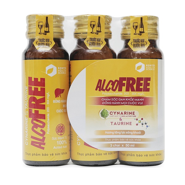 Nước Uống Giải Rượu Bia, Lợi Gan Alcofree - Lốc 3 Chai X 50Ml (Store 5871, 5873)