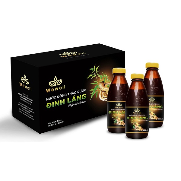 Nước Uống Thảo Dược Wewell Đinh Lăng Hộp 8 Chai X 250Ml