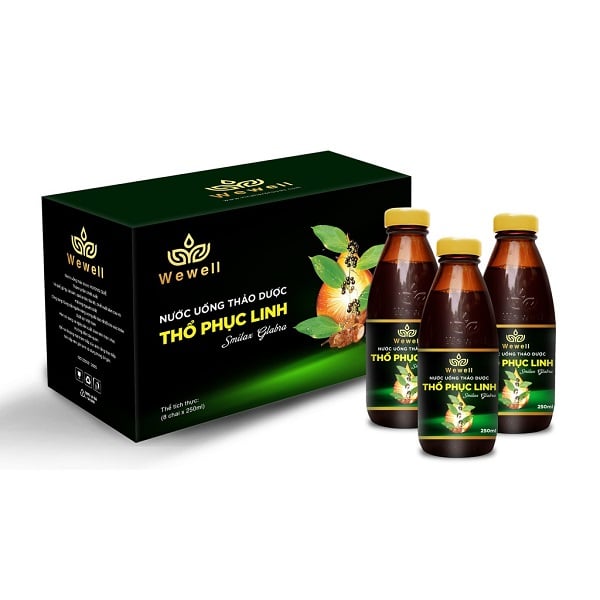 Nước Uống Thảo Dược Wewell Thổ Phục Linh Hộp 8 Chai X 250Ml