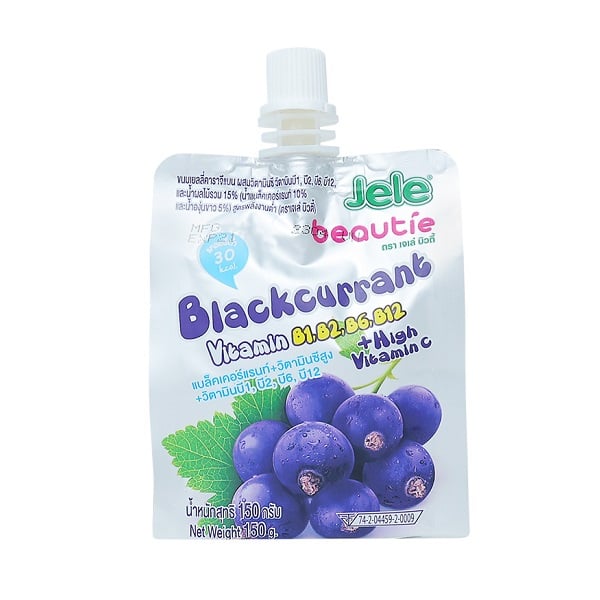 Nước Ép Trái Cây Có Thạch Jele Beautie Blackcurrant - Gói 150G