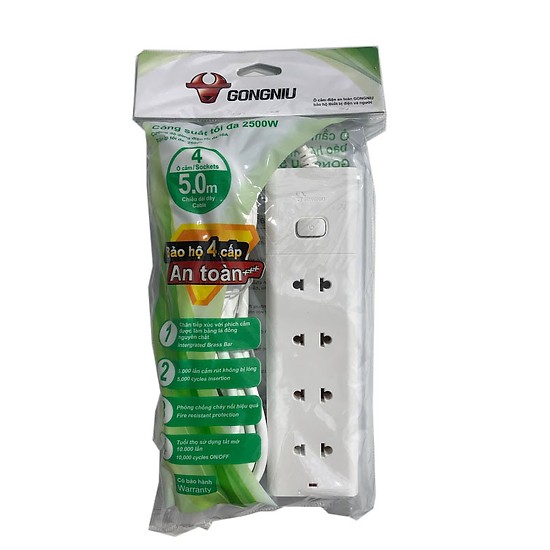 Ổ Cắm 1 Công Tắc 4 Lỗ 2 Chấu V1040 - 30
