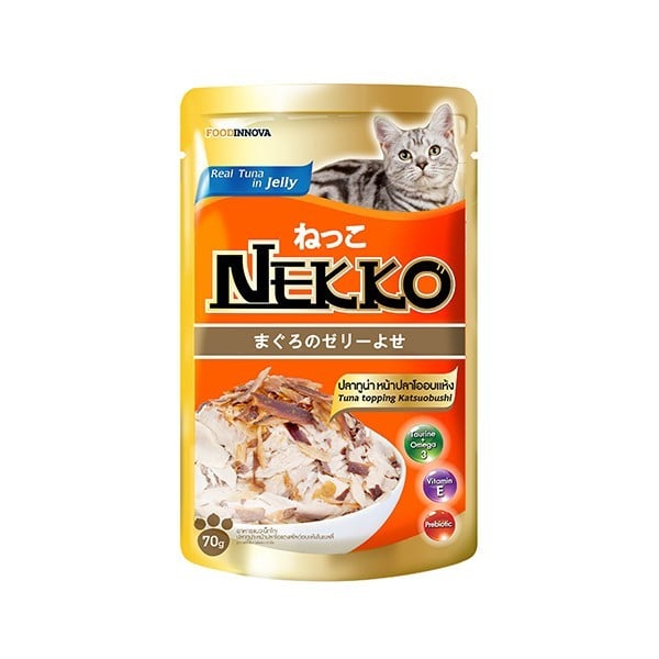 Thức Ăn Mèo Cá Ngừ Và Cá Bào Nekko 70G