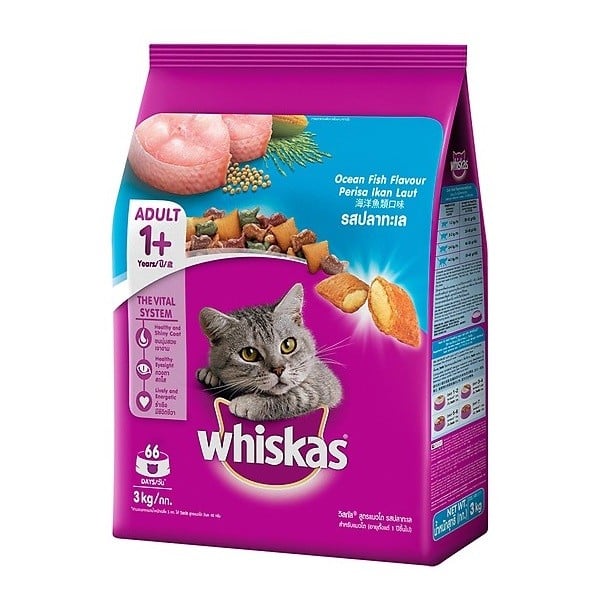 Thức Ăn Mèo Vị Cá Biển Túi Whiskas 3Kg