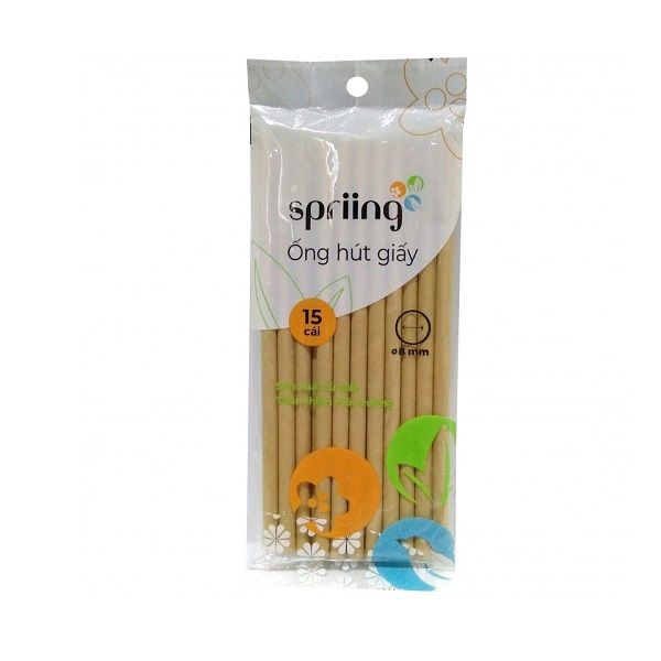 Ống Hút Giấy Spriing 8Mm - Lốc 15 Cái