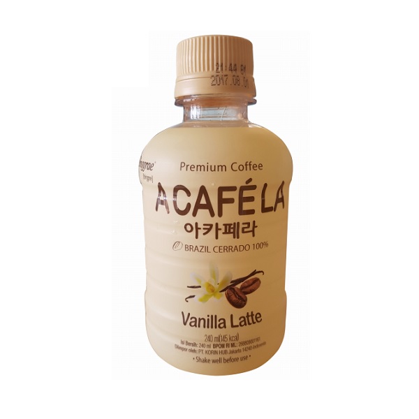 Cà Phê Sữa Acafela Vanilla Latte Binggrae - Chai 240Ml (Nhập Khẩu Hàn Quốc)