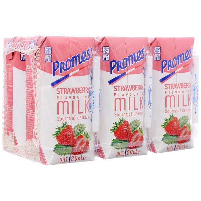 Sữa Tươi Tiệt Trùng Promess Hương Dâu 200Ml - Lốc 6