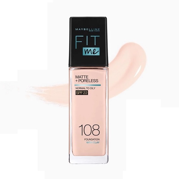 Kem Nền Kiềm Dầu Chống Nắng Maybelline Fit Me Matte+Poreless Spf22 108 Light Porcelain 30Ml