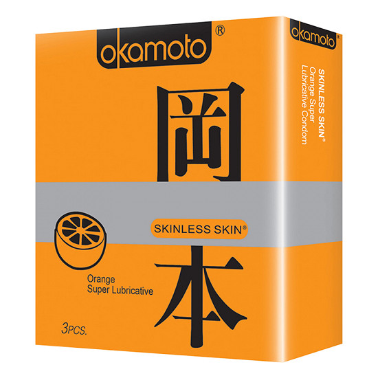 Bao Cao Su Okamoto Skinless Skin Orange Lubricated 3'S