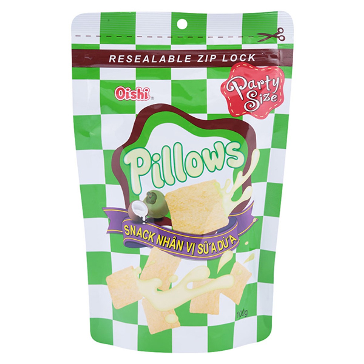 Snack Pillows Nhân Sữa Dừa 100G