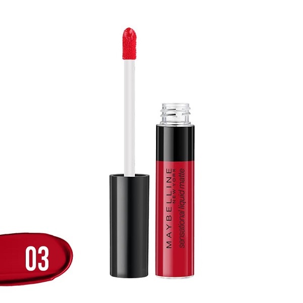Son Kem Lì Maybelline Sensational Liquid Matte #03 Flush It Red