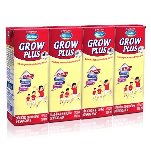 Sữa Bột Pha Sẵn Grow Plus+ Suy Dinh Dưỡng - Lốc 4 Hộp X 180Ml