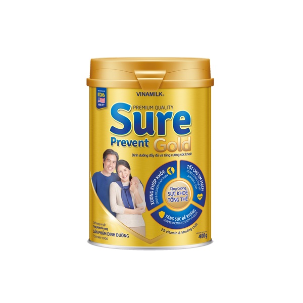 Sữa Bột Vinamilk Sure Prevent - Hộp Thiếc 400G