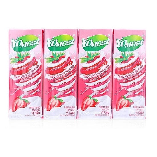 Sữa Chua Uống Lên Men Yomost Hương Dâu - Lốc 4 X 170Ml