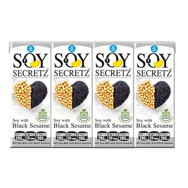 Sữa Đậu Nành Mè Đen Soy Secretz 180Ml - Lốc 4 Hộp