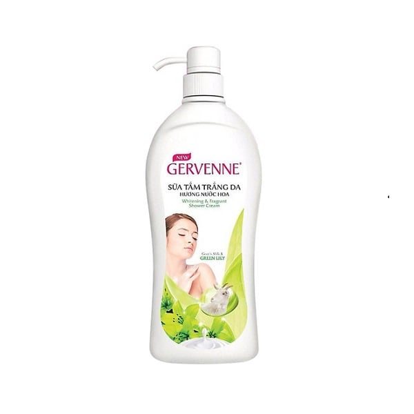 Sữa Tắm Gervenne Trắng Da Tinh Chất Sữa Dê & Hương Hoa Lily 900G