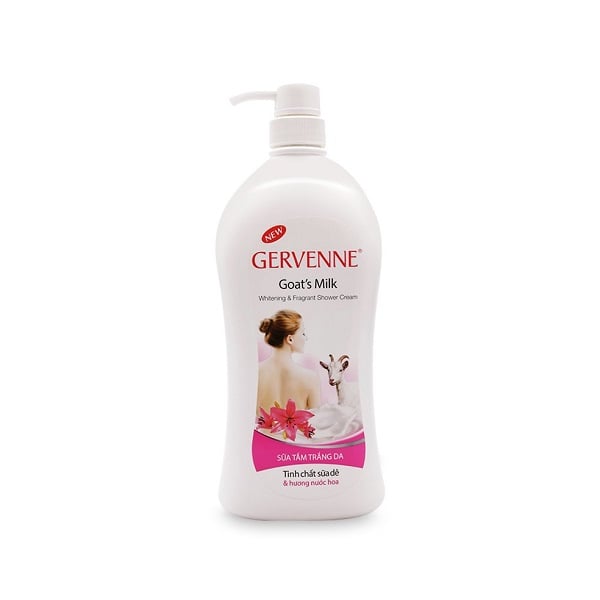 Sữa Tắm Gervenne Trắng Nước Hoa Tinh Chất Sữa Dê 900G
