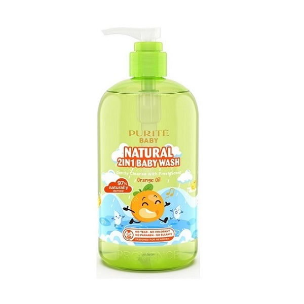 Sữa Tắm Gội Thiên Nhiên Purité Baby Tinh Dầu Cam 500Ml