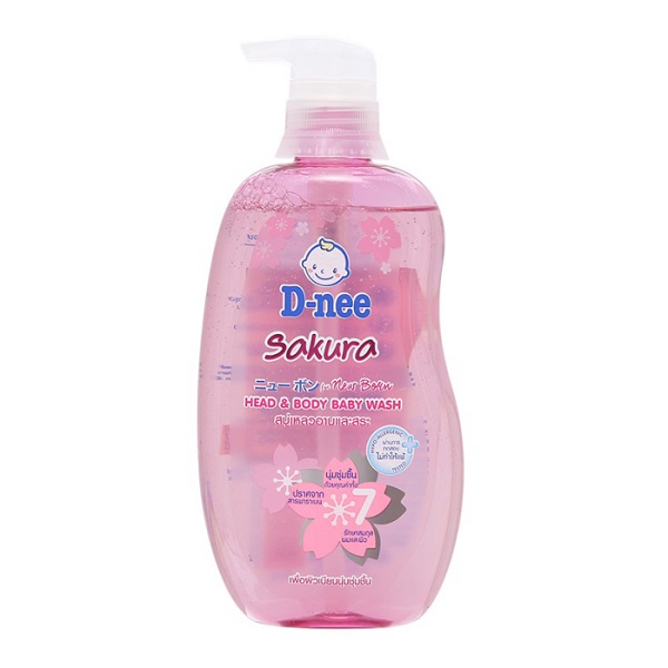 Sữa Tắm Gội Toàn Thân D - Nee Cho Em Bé Dưới 3 Tuổi - Hồng, Chai 380Ml