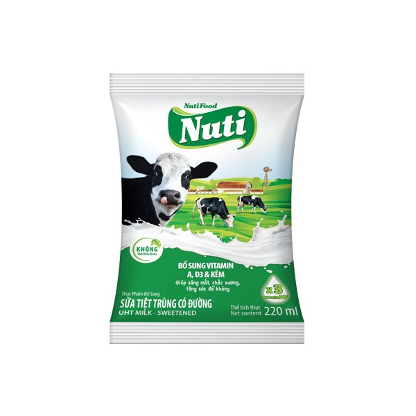 Sữa Tiệt Trùng Có Đường Nutifood - 220Ml