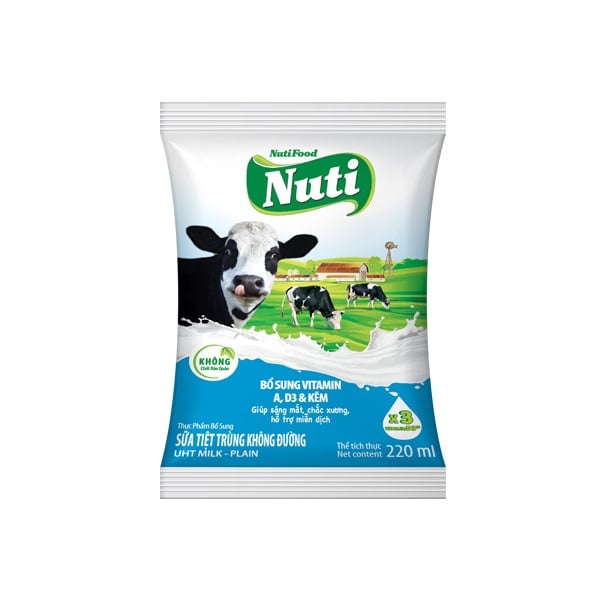 Sữa Tiệt Trùng Không Đường Nutifood - 220Ml