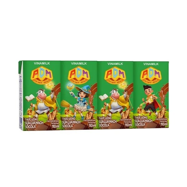 Sữa Tiệt Trùng Vinamilk Socola Adm - Lốc 4 X 110Ml