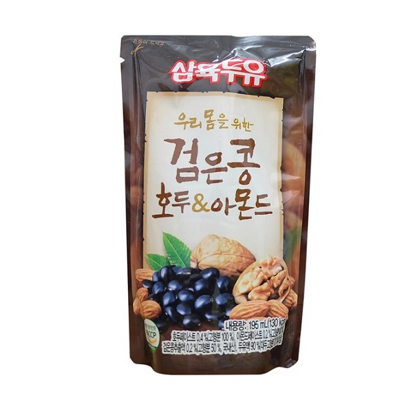 Sữa Đậu Đen Óc Chó Hạnh Nhân Sahmyook Túi 195Ml