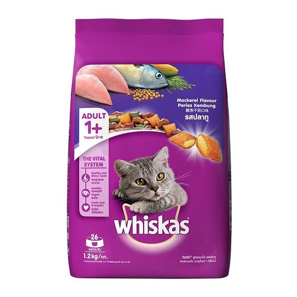 Thức Ăn Mèo Pocket Mackerel Whiskas Túi 1.2Kg